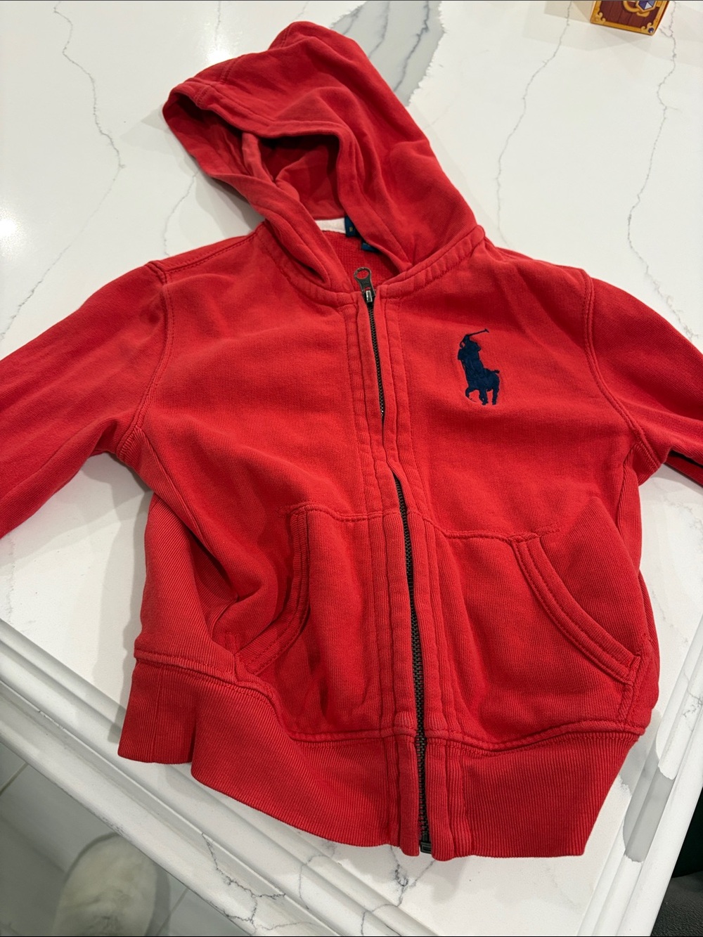 Polo by Ralph Lauren Red Kids Hooded Zip-Up Sweatshirt Size 4/4T